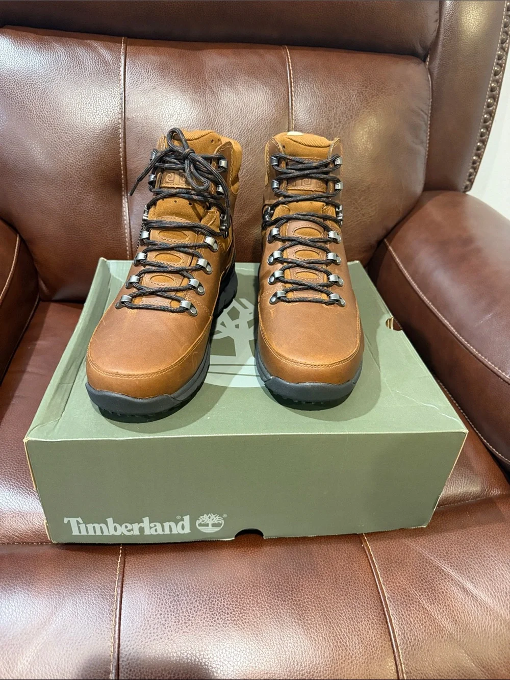 Timberland Men's Wheat Brown Leather Hiking Boots